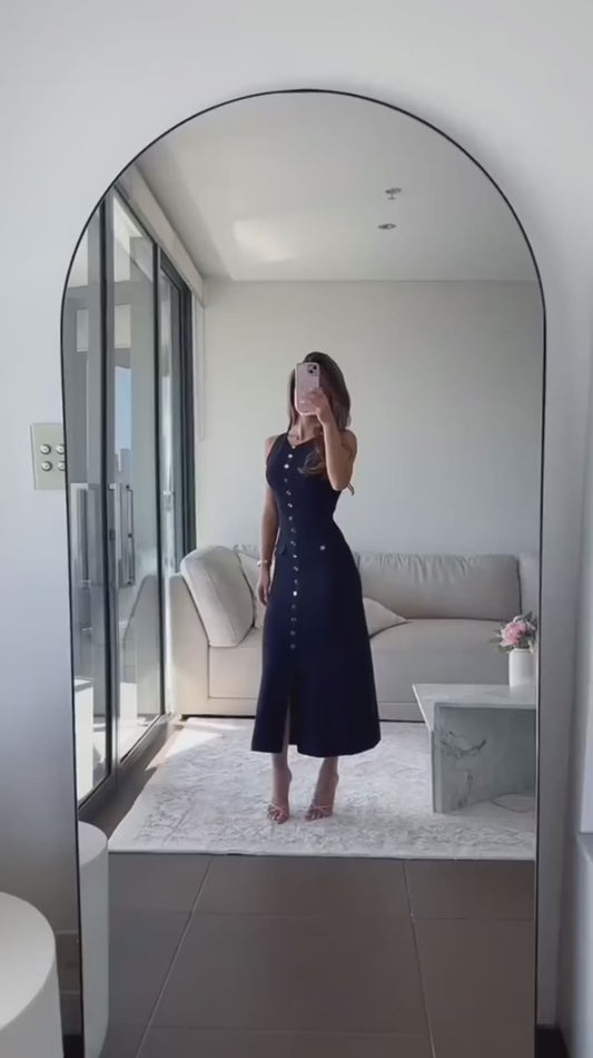 Robe longue Boutonnée Sans Manches